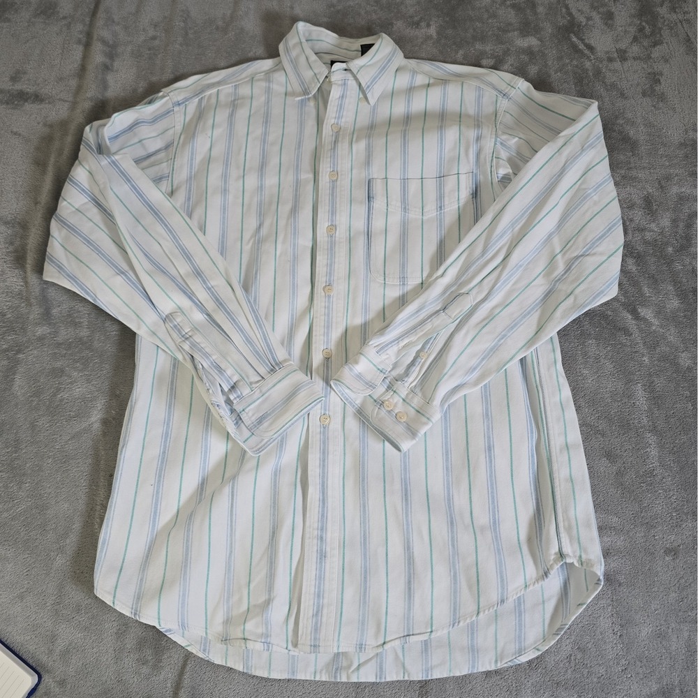 GAP Denim Shirt Mens Medium Multi-Color Striped Long-Sleeve Western Casual